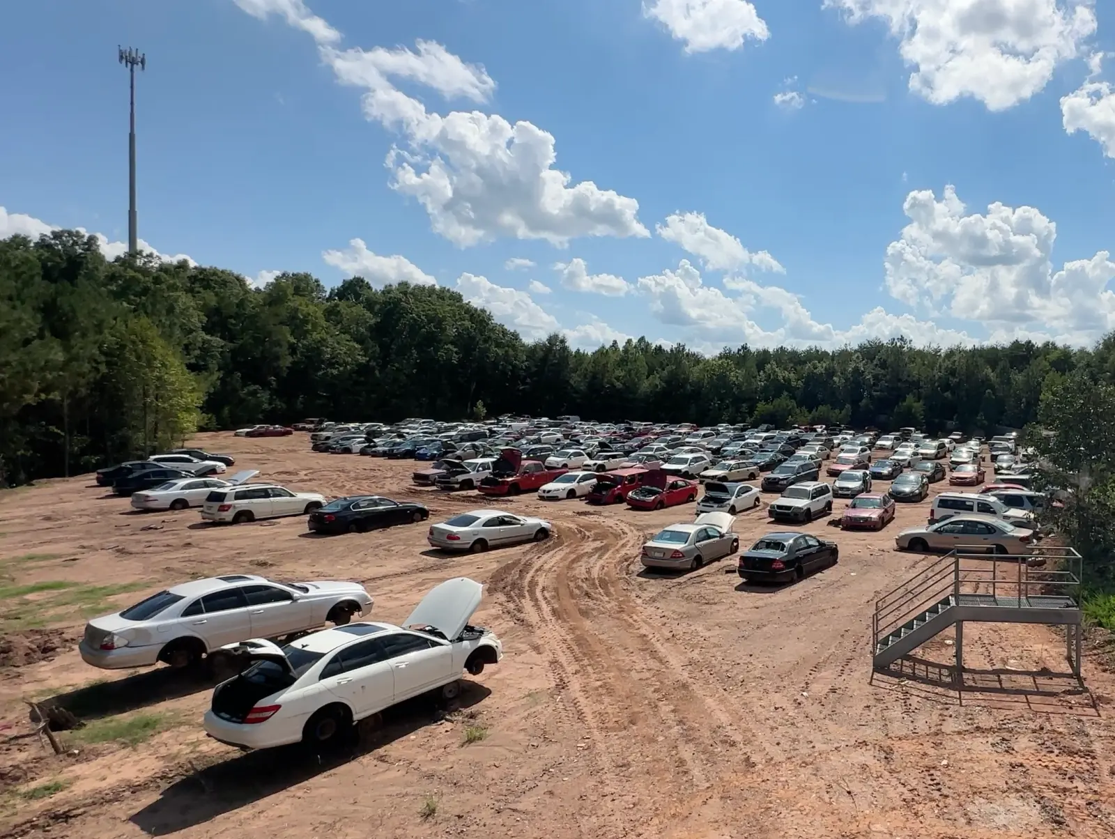 Vehicle in junkyard